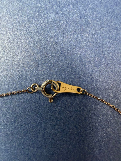 agete K10 yellow gold necklace with 0.03ct diamond and 40cm chain displayed with box