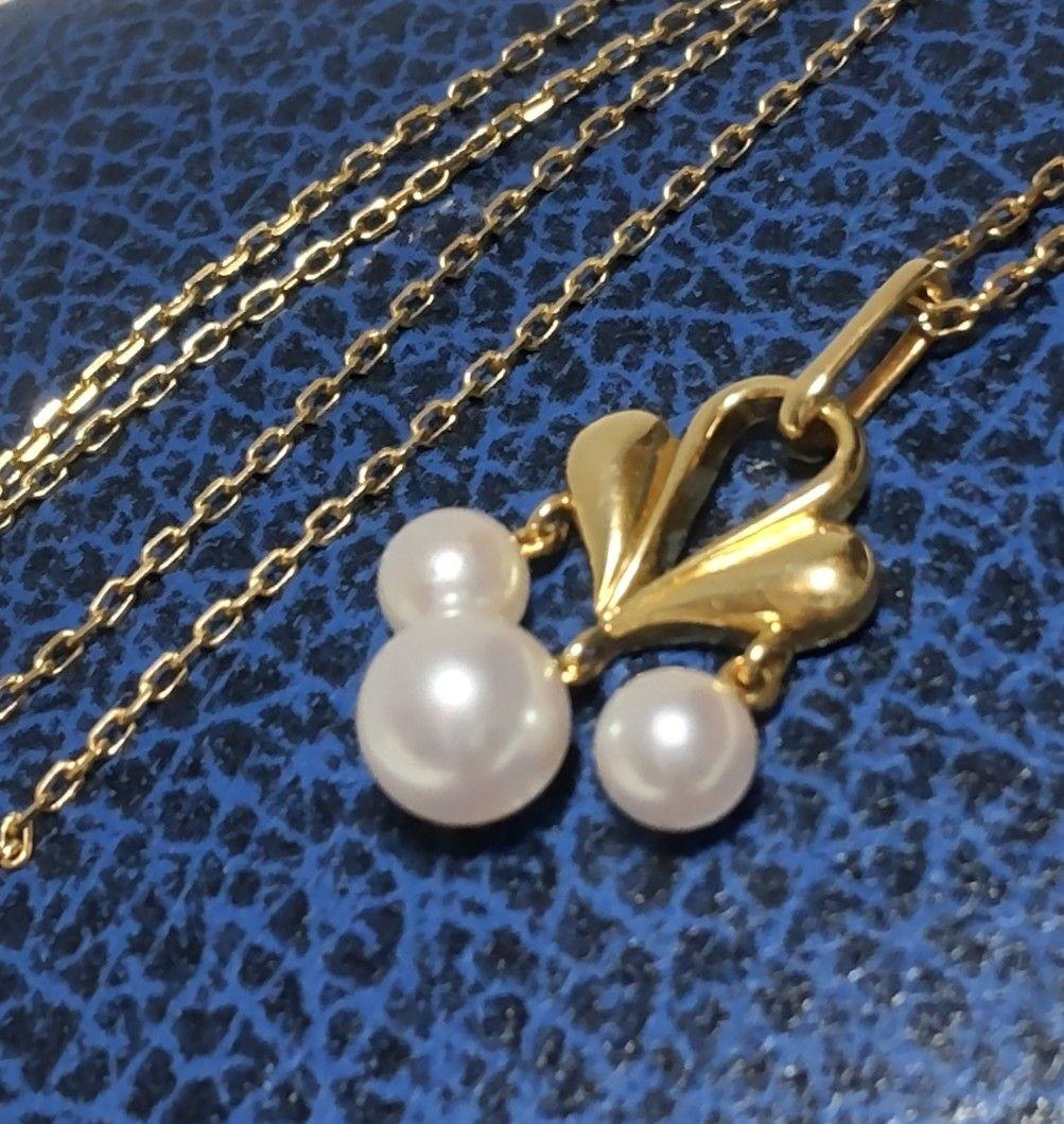 MIKIMOTO Akoya pearl necklace featuring 5-6.2mm pearls with a 25x15mm moving pearl pendant on a 40cm chain