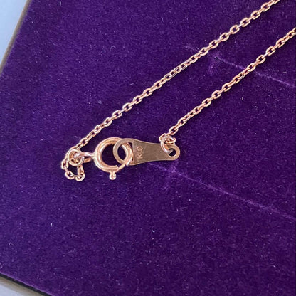 agete K10 pink gold diamond necklace with 40cm chain length on white background