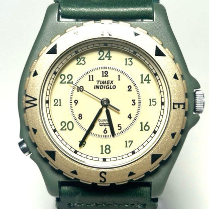 TIMEX ADVENTURER INDIGLO ー OLIVE GREEN Quartz Men's Watch — Japanese