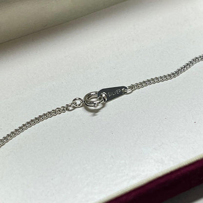 MIKIMOTO pearl necklace in silver color with 24 cm length displayed on a white background