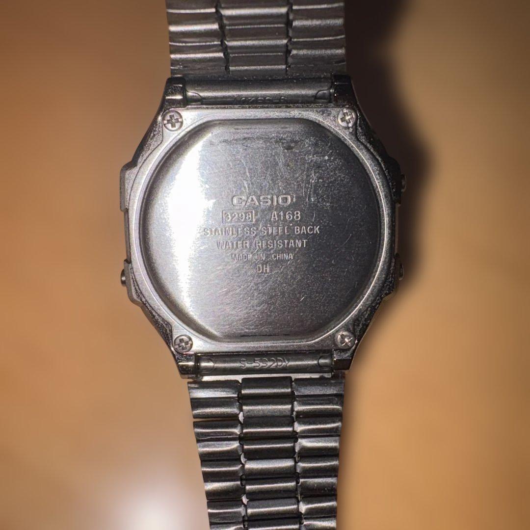 CASIO A168 STEEL BLACK GUNMETAL LCD Reverse Digital Men's Watch — Japanese