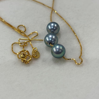 Ise-Shima Ago Bay Akoya Pearl necklace with 6.5mm pearls and 42cm K18 finish chain with slide clasp