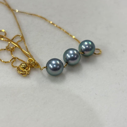 Ise-Shima Ago Bay Akoya Pearl necklace with 6.5mm pearls and 42cm K18 finish chain with slide clasp