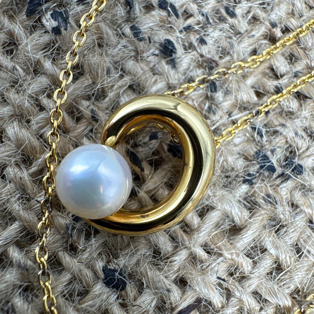 Tasaki Tadasaki pearl necklace with SV925 silver chain 45 cm length elegant design