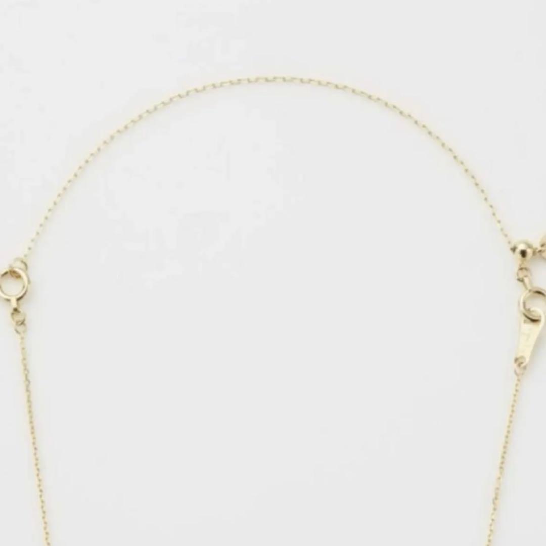 Agete necklace made of K10 gold with an adjustable 10.5 cm chain displayed on a white background