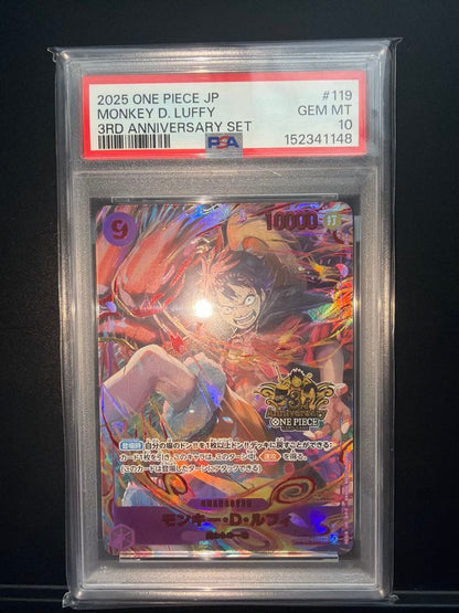 PSA 10 One Piece Luffy ANNIVERSARY SEC — Japanese