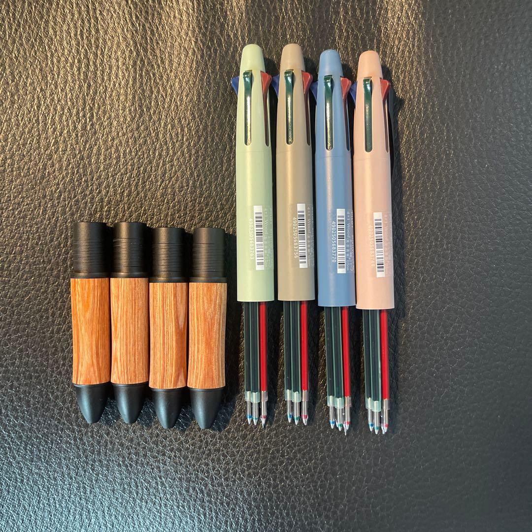 PILOT 4+1 Wood multi-function pen set with 4-color ballpoint pen and mechanical pencil wooden grip