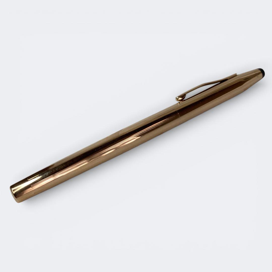 Cross Century 14K gold plated fountain pen with fine 14K solid gold nib and USA made engraving on cap