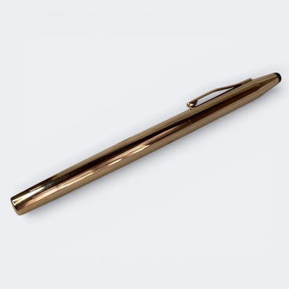 Cross Century 14K gold plated fountain pen with fine 14K solid gold nib and USA made engraving on cap
