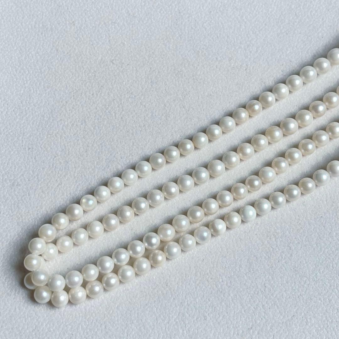 Akoya pearl long necklace with 6.5mm pearls, 125cm length, featuring 2-strand and 3-strand options