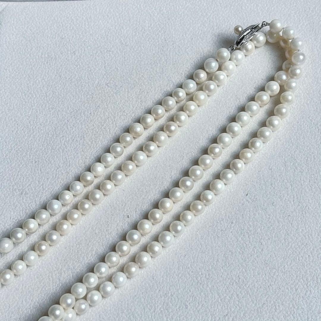 Akoya pearl long necklace with 6.5mm pearls, 125cm length, featuring 2-strand and 3-strand options