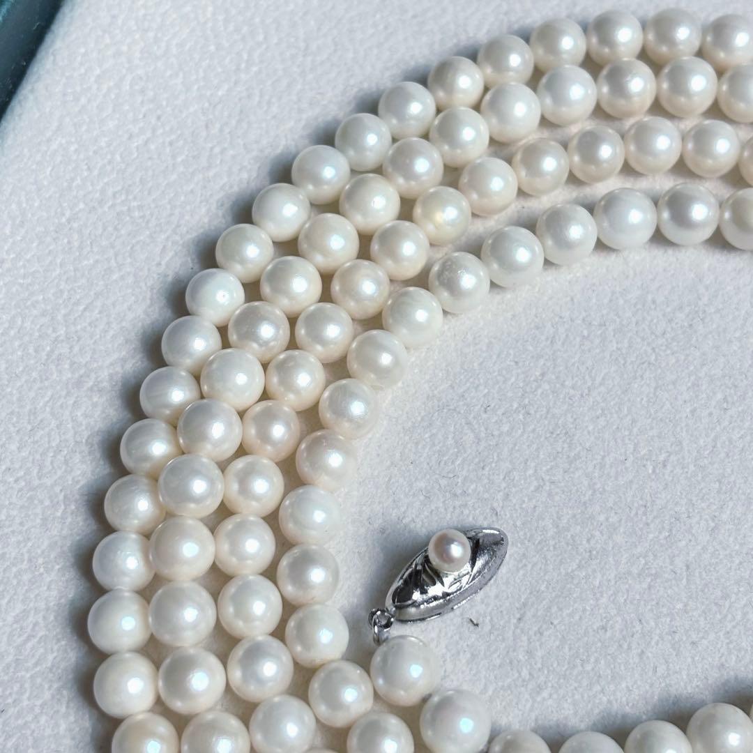 Akoya pearl long necklace with 6.5mm pearls, 125cm length, featuring 2-strand and 3-strand options
