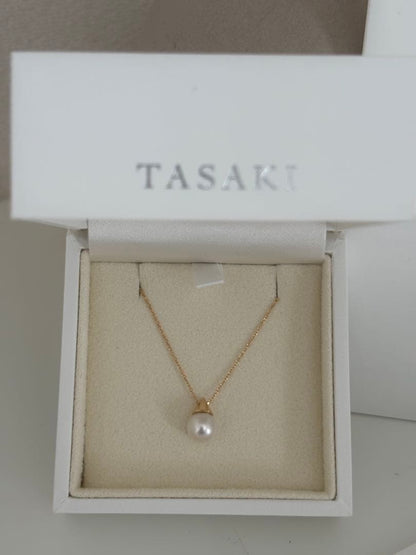 Tasaki Akoya pearl necklace pendant with 7.0 mm pearl set in 18K yellow gold