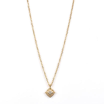 Agete Law yellow gold necklace with diamond, 40 cm length, adjustable chain, and 8.6 mm top
