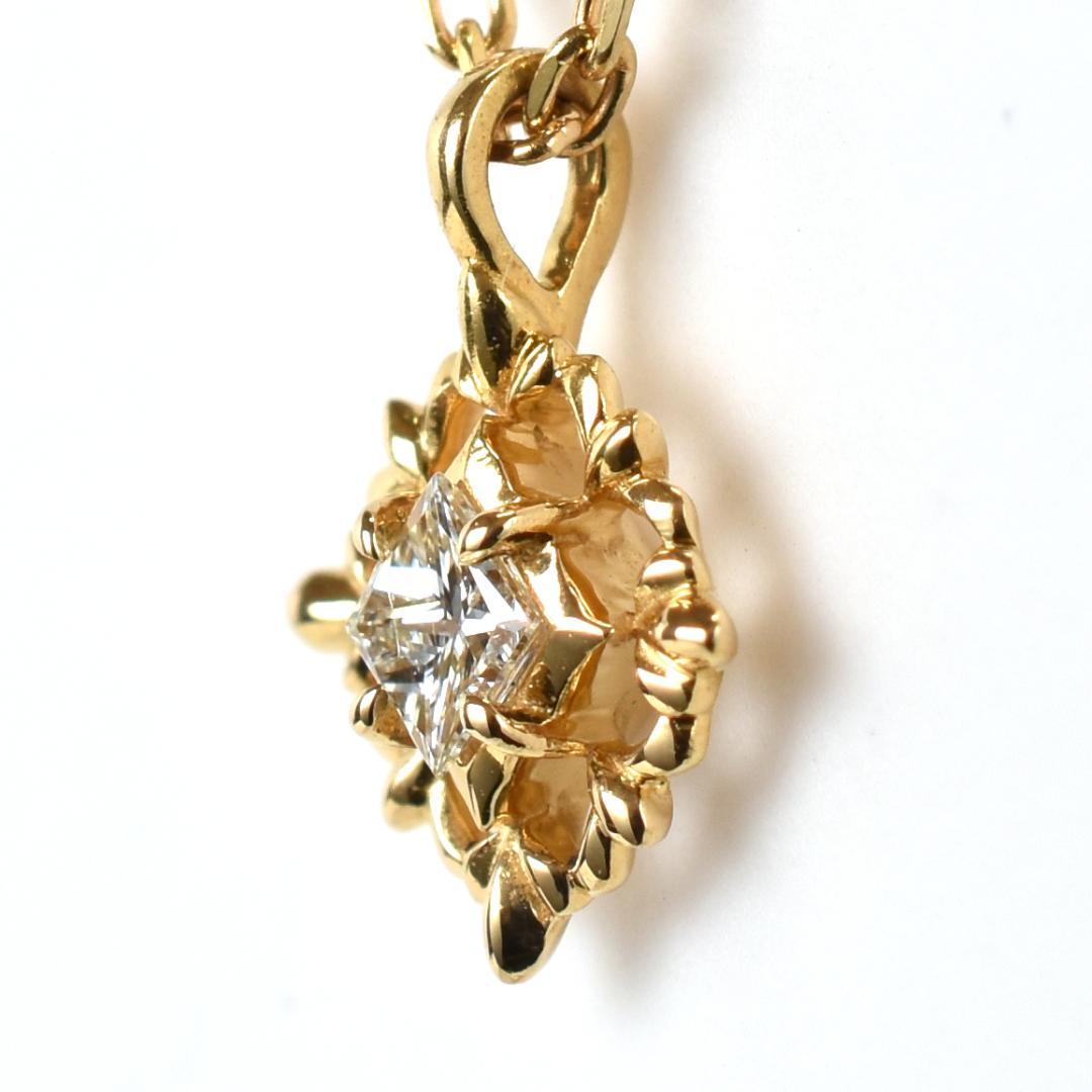 Agete Law yellow gold necklace with diamond, 40 cm length, adjustable chain, and 8.6 mm top