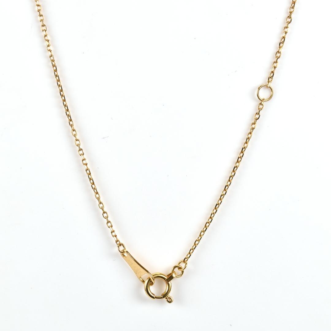 Agete Law yellow gold necklace with diamond, 40 cm length, adjustable chain, and 8.6 mm top