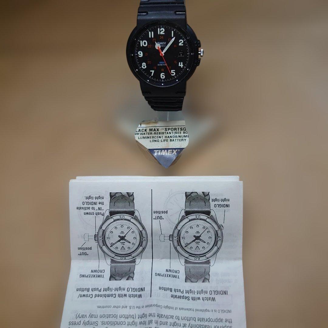 TIMEX Black Max Sportsquartz 1990s Men's Watch — Japanese