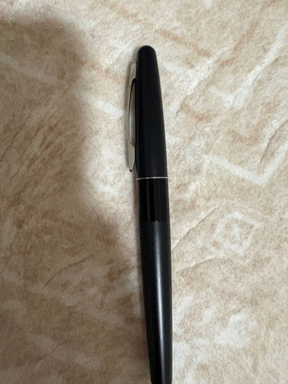 Pilot Fountain Pen with black matte textured body and silver clip, approximately 150mm in length