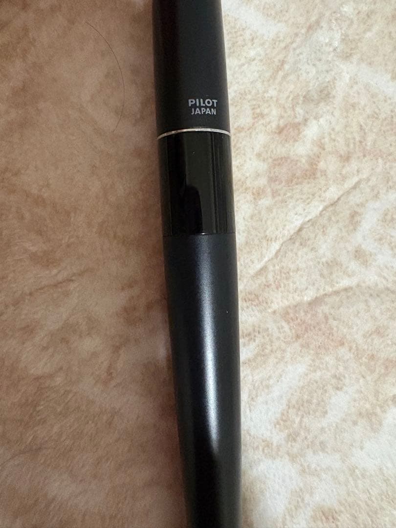 Pilot Fountain Pen with black matte textured body and silver clip, approximately 150mm in length