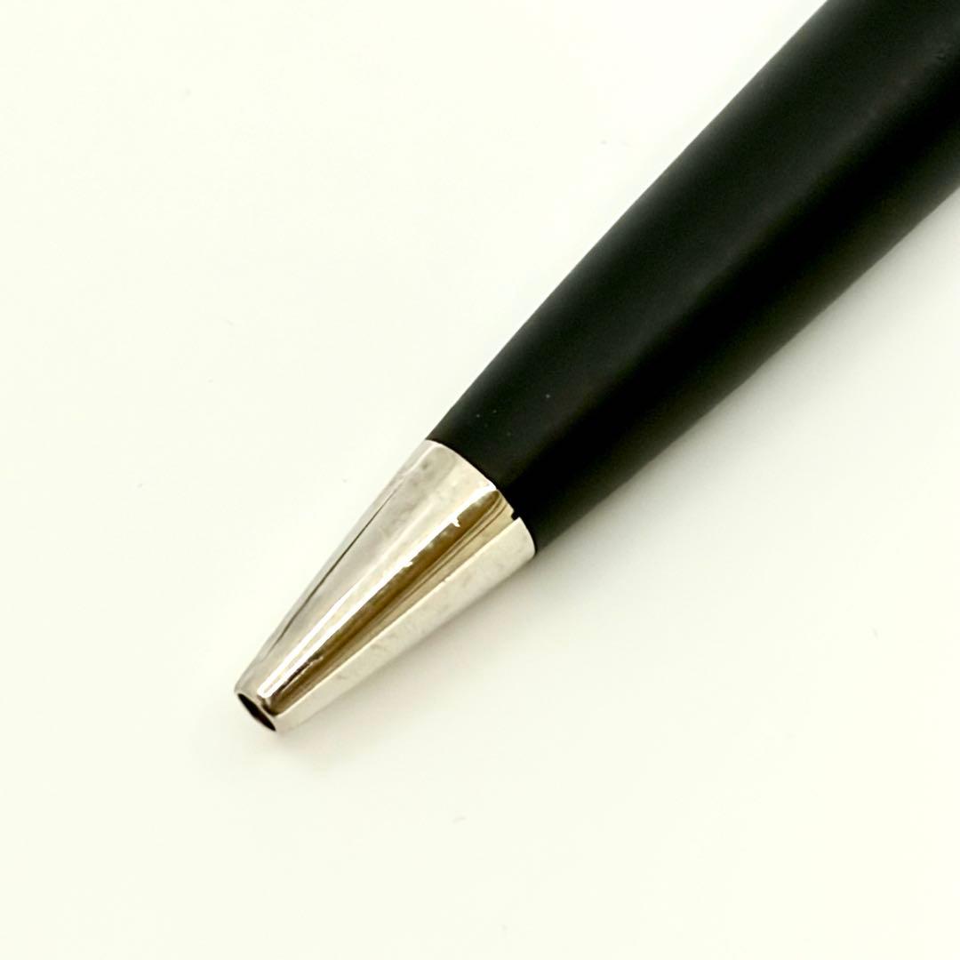 Waterman Expert ballpoint pen in matte black with silver trim shown from side angle