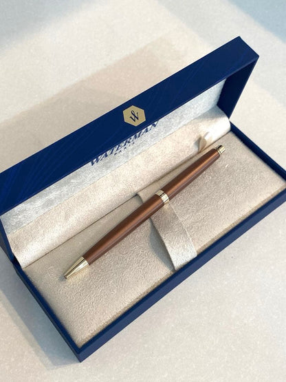 Waterman Metropolitan Essential Copper Red GT ballpoint pen with fine tip in brand new condition