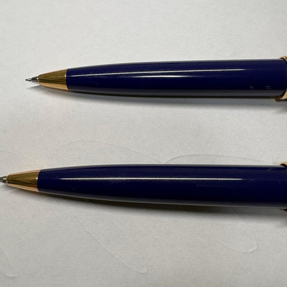WATERMAN deep blue ballpoint pen and mechanical pencil set with gold accents
