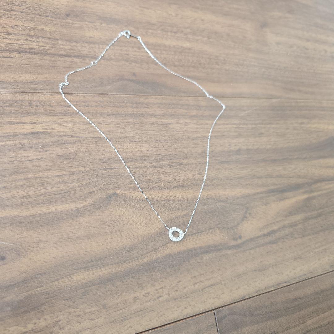 Agete platinum diamond necklace with 0.129 carat diamonds on a 40 cm adjustable chain