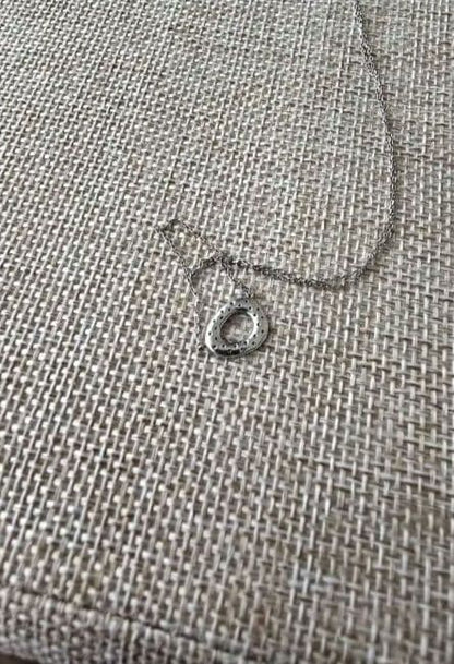 Agete platinum diamond necklace with 0.129 carat diamonds on a 40 cm adjustable chain