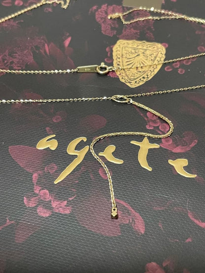 Agete K10 design long necklace 2000mm length elegant gold jewelry piece