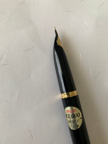 Used Pilot Desk Pen 2-piece fountain pen set with slightly tarnished tip