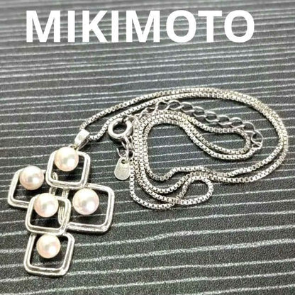 MIKIMOTO 5-row Acoya genuine pearl necklace with 0.5mm pearls and 42cm silver chain