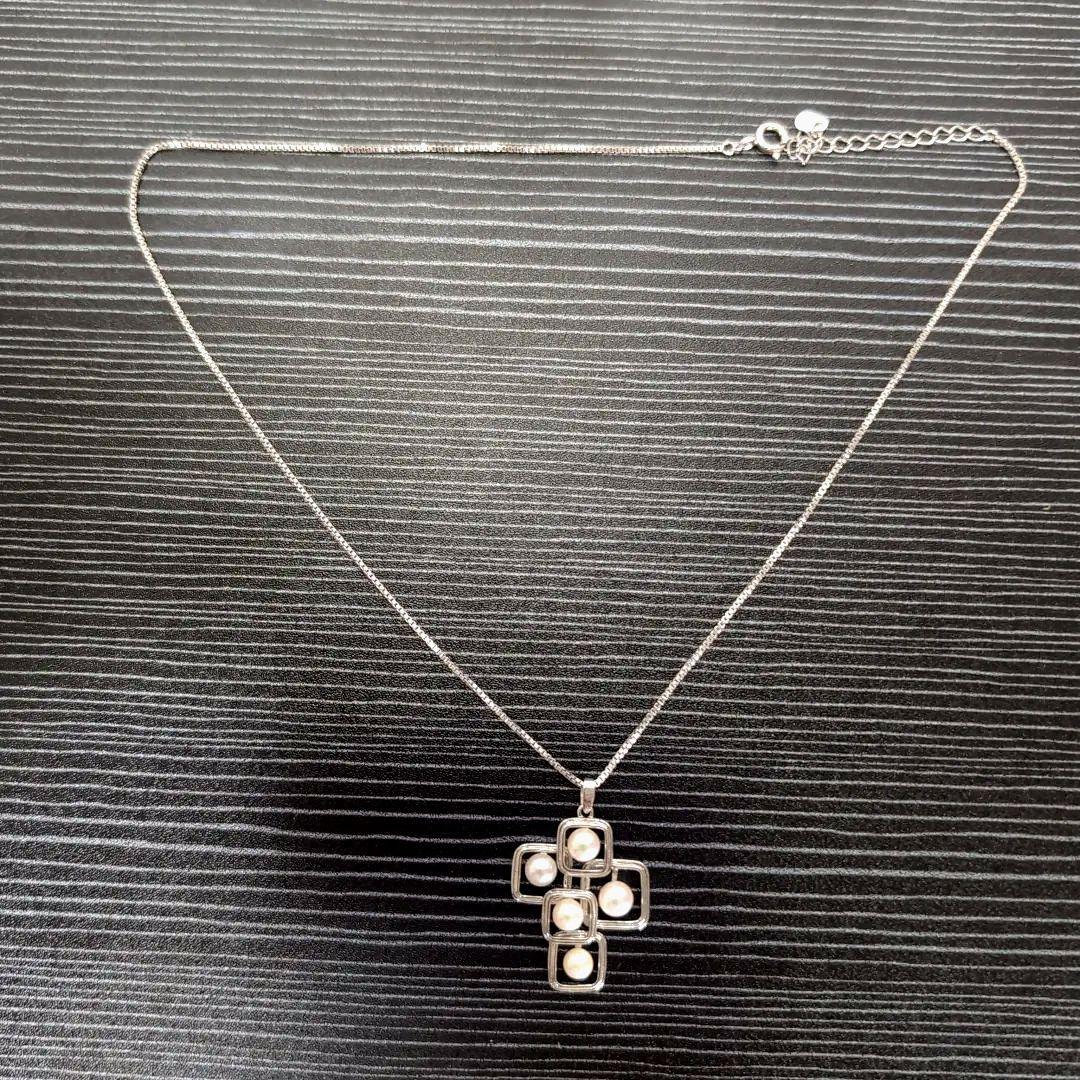 MIKIMOTO 5-row Acoya genuine pearl necklace with 0.5mm pearls and 42cm silver chain