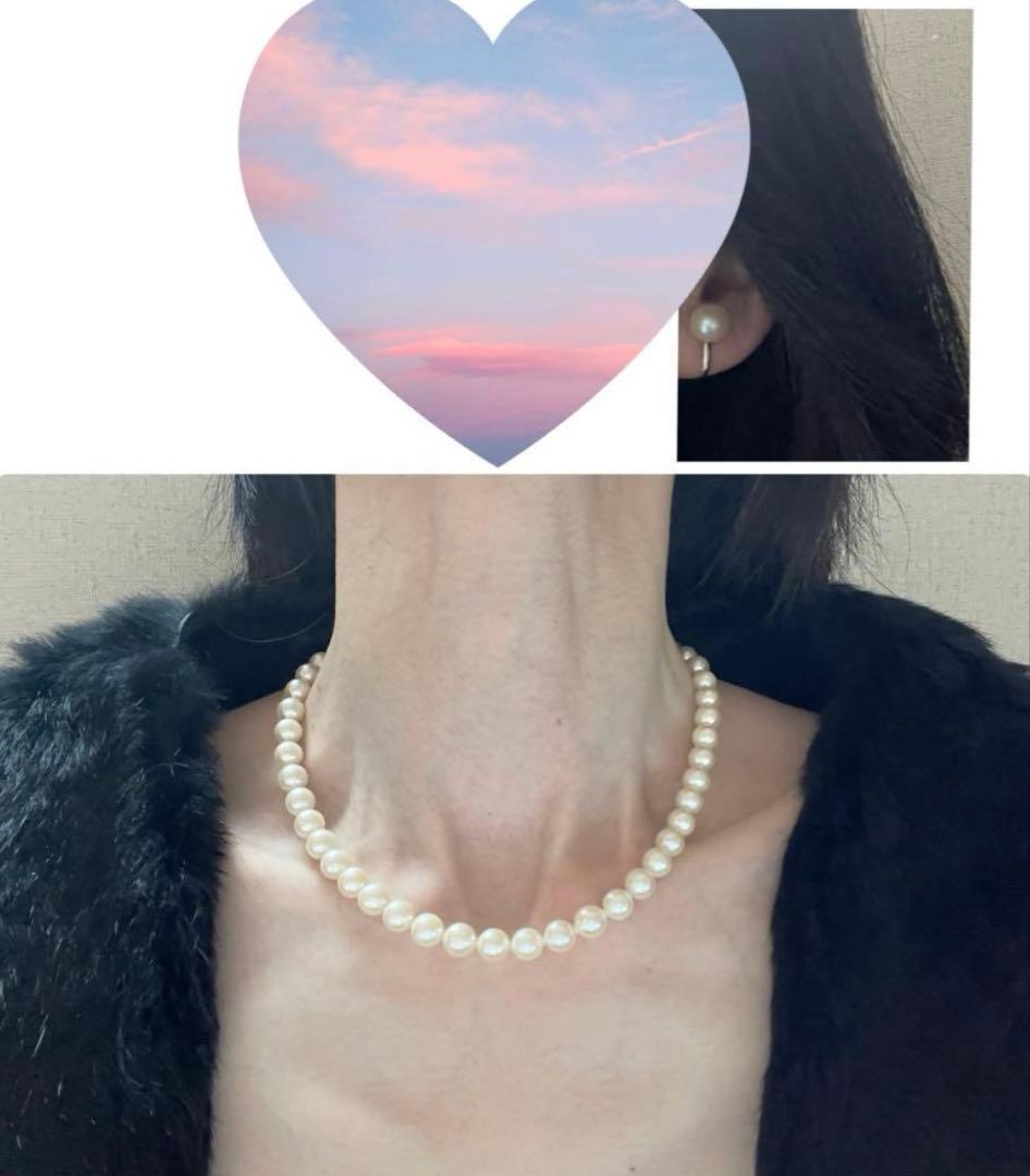 Yamato Eternal Elegance pearl jewelry set with 8mm pearls featuring a 48cm necklace and matching earrings
