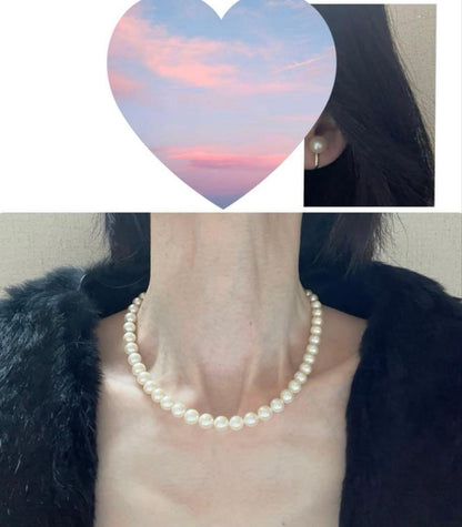 Yamato Eternal Elegance pearl jewelry set with 8mm pearls featuring a 48cm necklace and matching earrings