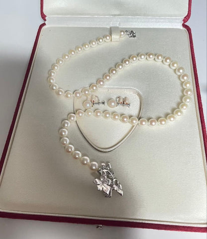 Yamato Eternal Elegance pearl jewelry set with 8mm pearls featuring a 48cm necklace and matching earrings
