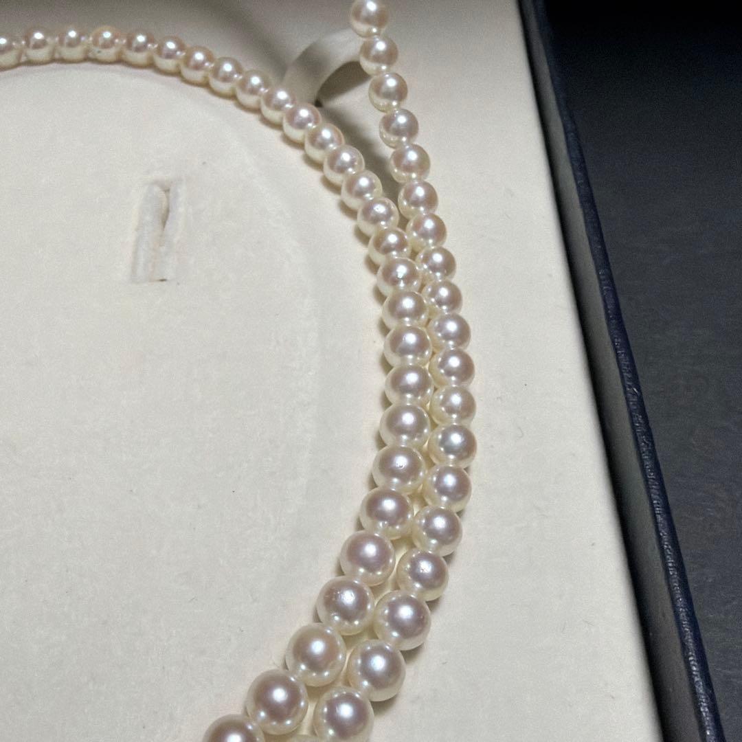 Tasaki Akoya pearl long necklace with 5.5-6mm pearls measuring 109 cm in length