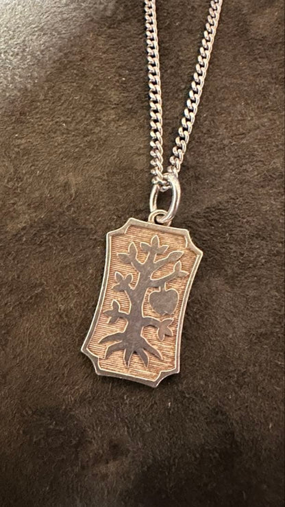 agete Apple Tree silver necklace made of sv925 with 450mm length chain featuring apple tree design