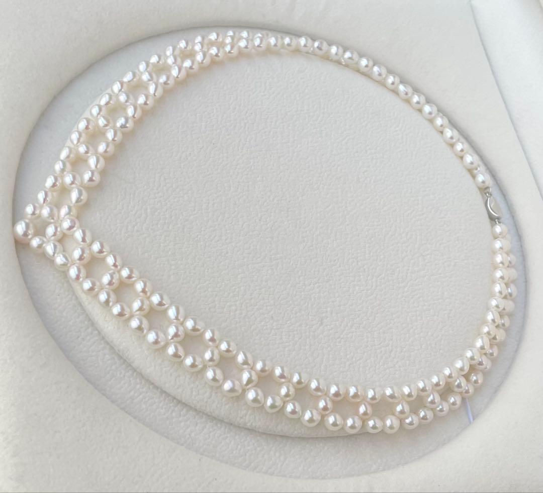 Mirror finish genuine Akoya pearl necklace with 6.2mm drop pearls and S925 silver clasp in V shape