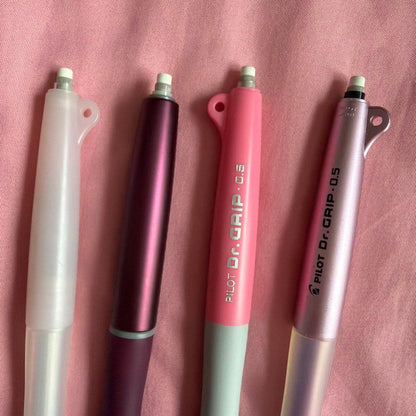 PILOT Dr. GRIP 0.5mm mechanical pencil set in pink with multiple pieces and unused erasers