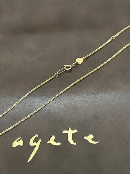 Agat K10YG gold mesh chain necklace approximately 200mm length