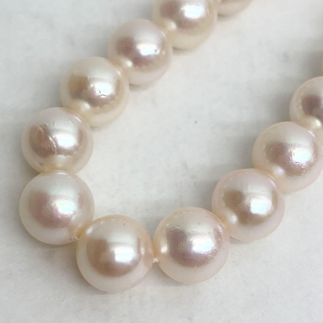 Tasaki pearl necklace with 7.5-8.0mm pearls on a 42cm silver chain with guarantee tag