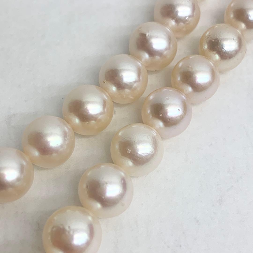 Tasaki pearl necklace with 7.5-8.0mm pearls on a 42cm silver chain with guarantee tag