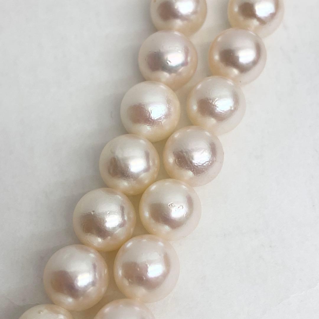 Tasaki pearl necklace with 7.5-8.0mm pearls on a 42cm silver chain with guarantee tag