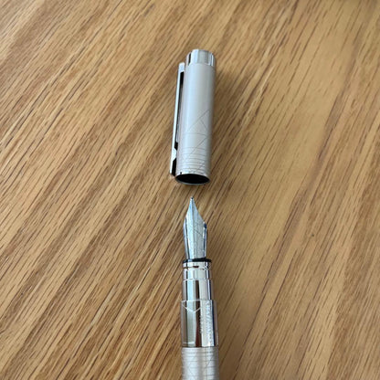 Waterman Perspective Fountain Pen in Champagne CT finish with stainless steel fine nib and France engraving