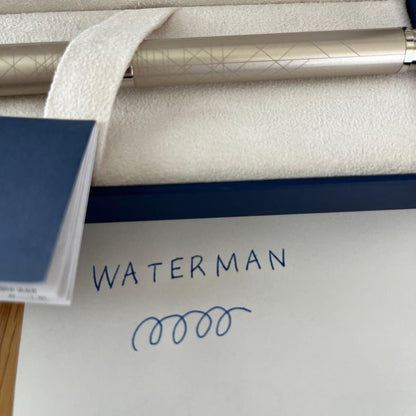 Waterman Perspective Fountain Pen in Champagne CT finish with stainless steel fine nib and France engraving
