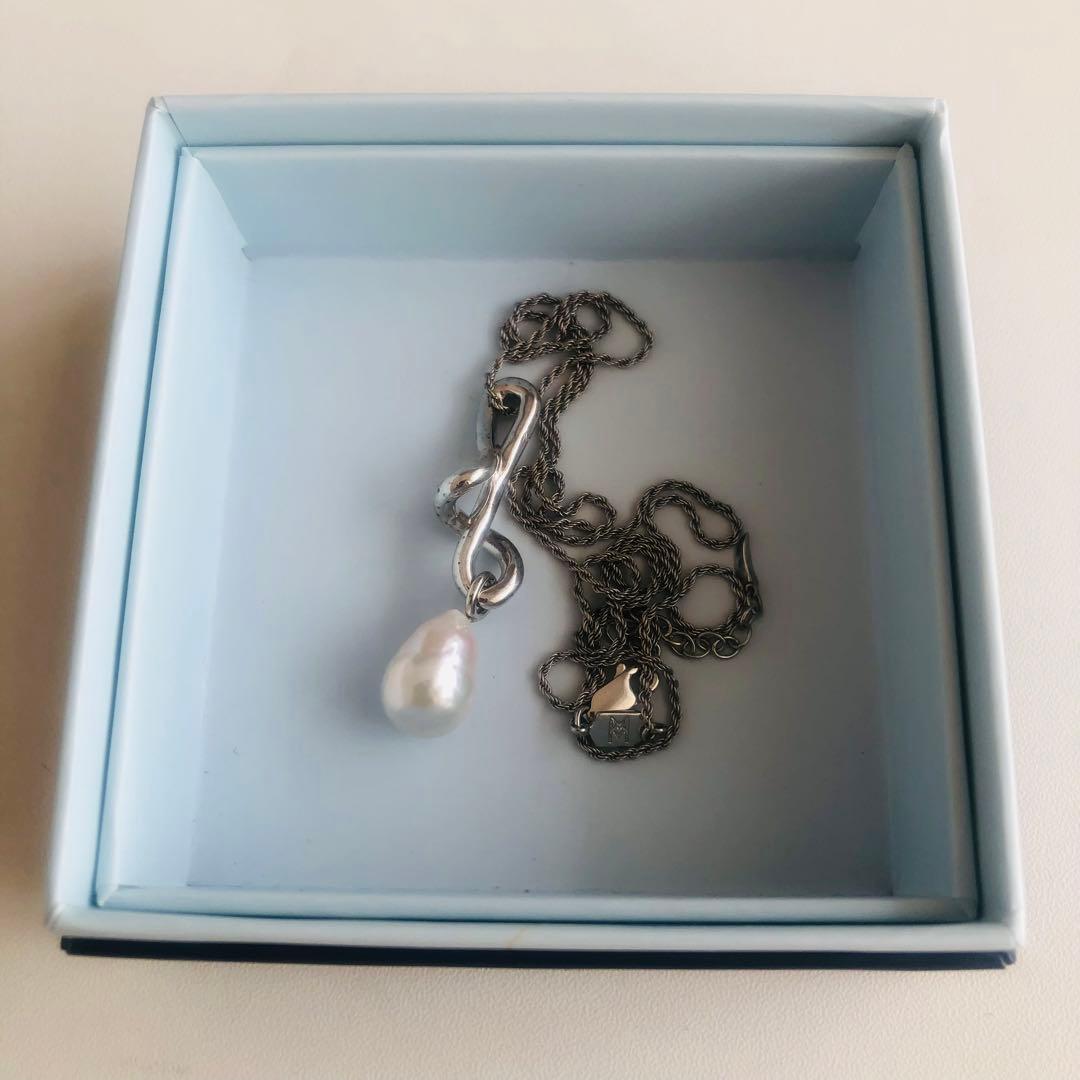 MISSOMA Molten Baroque Pearl Necklace with 30mm x 12mm pendant on 22-inch gold chain