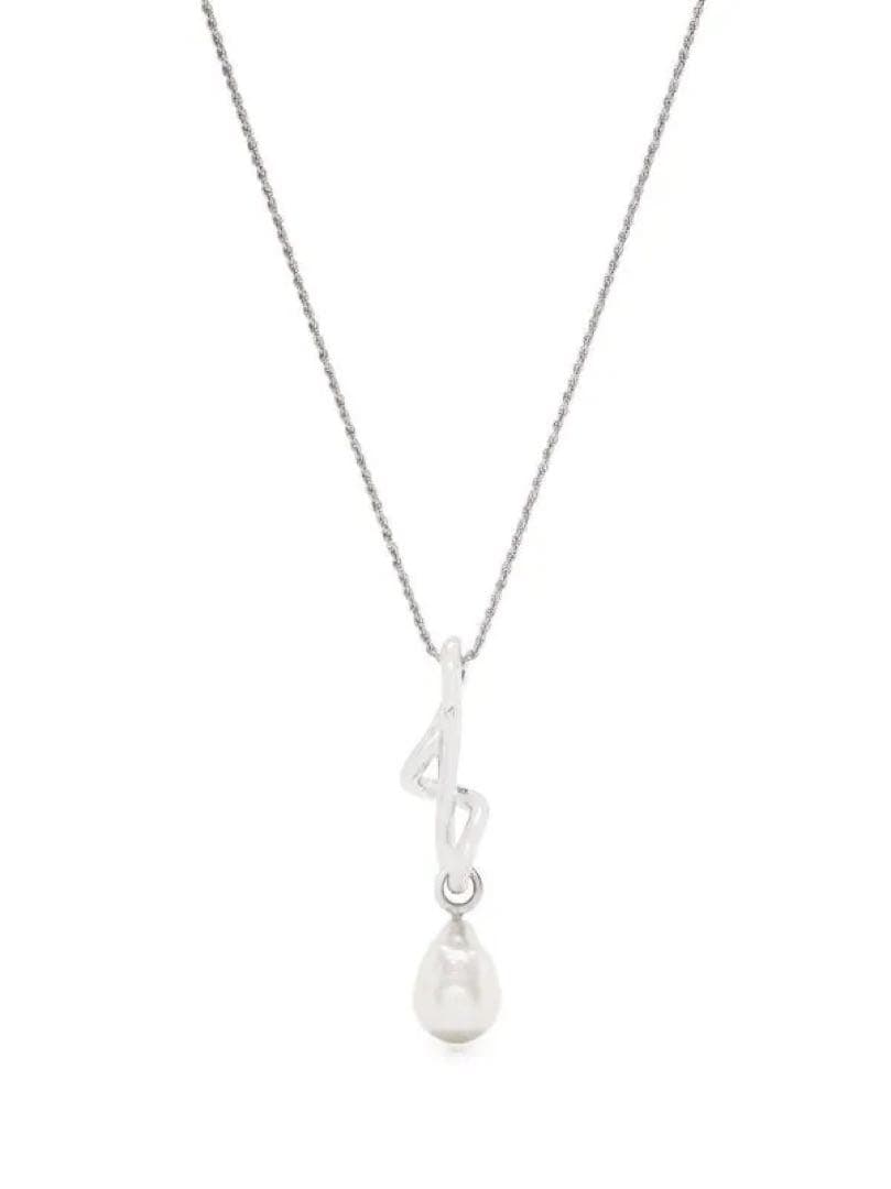 MISSOMA Molten Baroque Pearl Necklace with 30mm x 12mm pendant on 22-inch gold chain