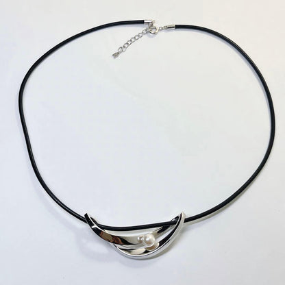 MIKIMOTO pearl necklace choker with 6.2mm pearls and sterling silver M charm on a 43.5cm adjustable chain