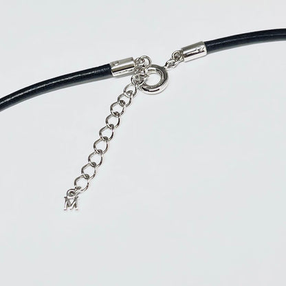 MIKIMOTO pearl necklace choker with 6.2mm pearls and sterling silver M charm on a 43.5cm adjustable chain